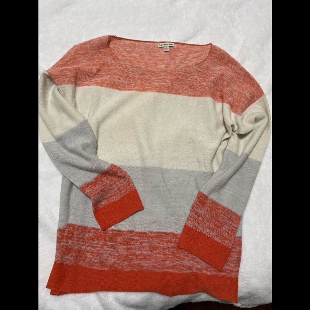 Calvin Klein Stripe Long Sleeve Shirt SZ S